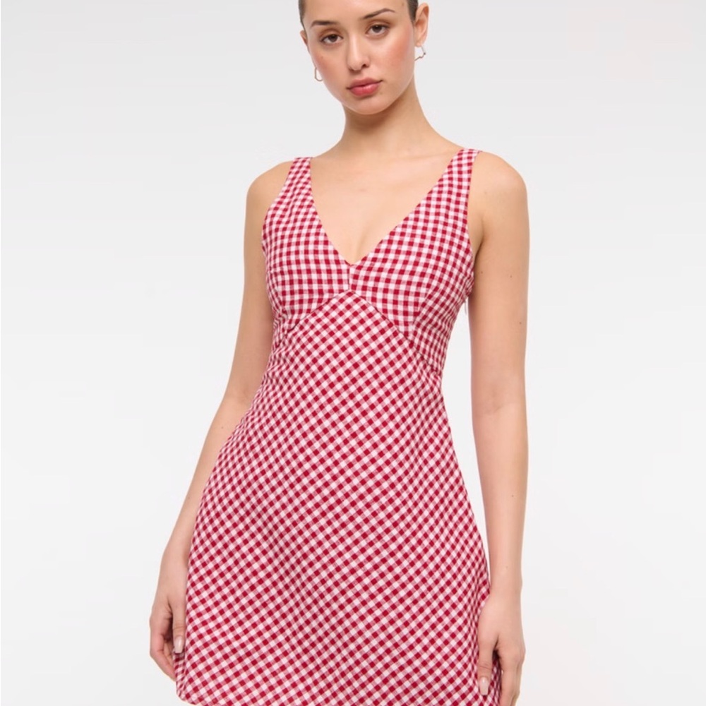 Abercrombie & Fitch Red Gingham Mini Dress